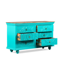 Wose Wooden Chest of Drawers(Blue Distress)