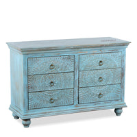 Wose Wooden Chest of Drawers (Light Blue Distress)