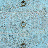 Wose Wooden Chest of Drawers (Light Blue Distress)