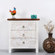 Shev Wooden Carved Chest of Drawer (off White Distress)