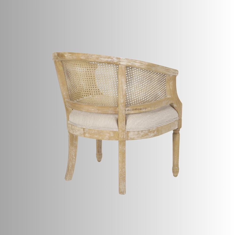 Ifin Wooden Rattan Arm Chair (Natural White Distress)