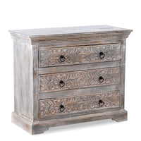 Tiva Wooden Rustic Chest of Drawers (Grey Distress)