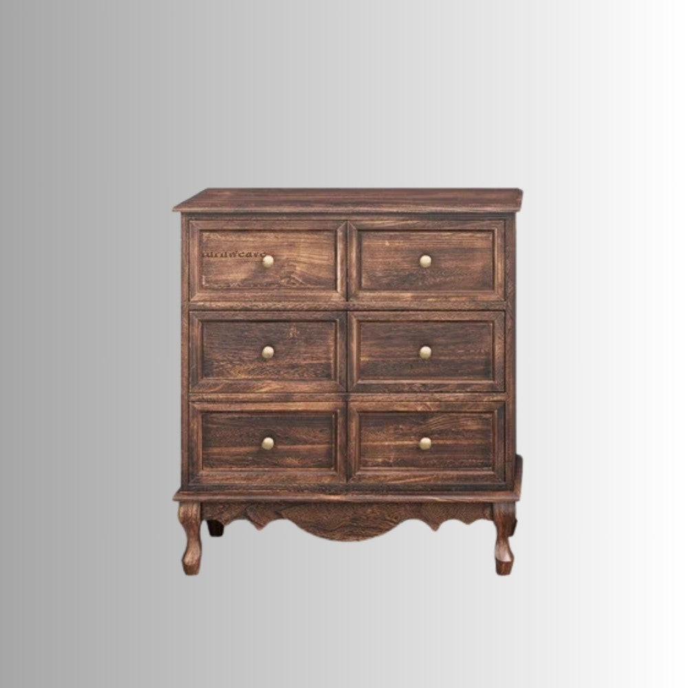 Shela Wooden Chest of Drawers ( Walnut )