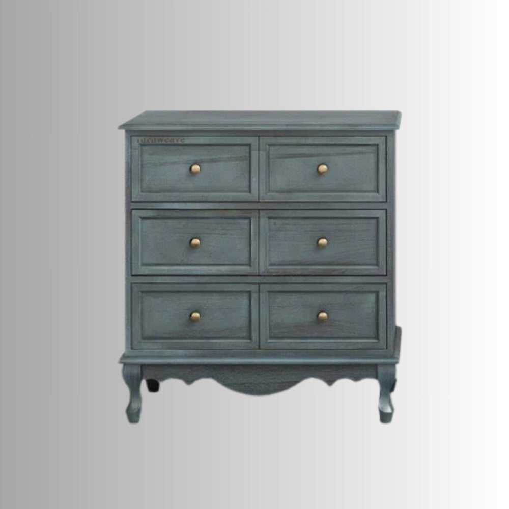 Shela Wooden Chest of Drawers ( Teal Distress II )