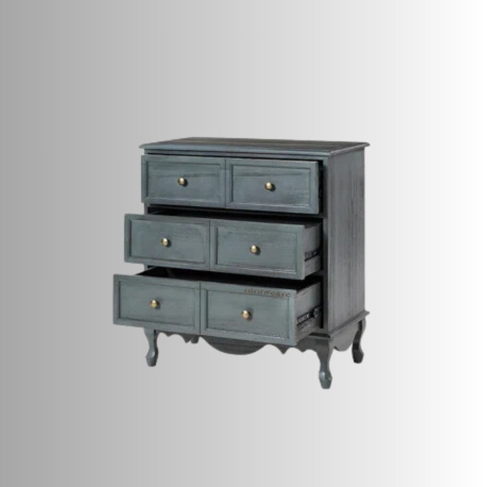 Shela Wooden Chest of Drawers ( Teal Distress II )