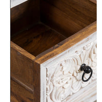 Inigo Wooden Carved Numerous Chest of Drawer (White Distress)