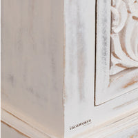 Inigo Wooden Carved Numerous Chest of Drawer (White Distress)