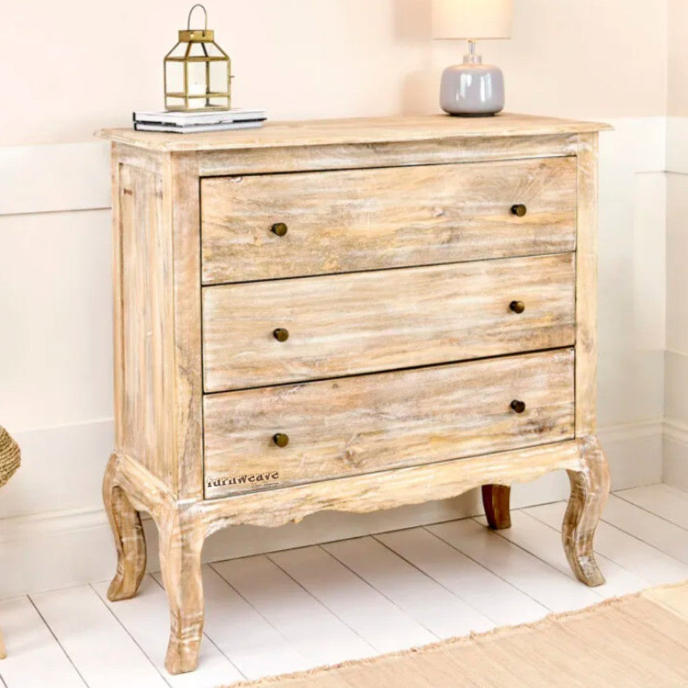 Jeba Wooden Antique Distress Chest of Drawers (Antique White Distress)