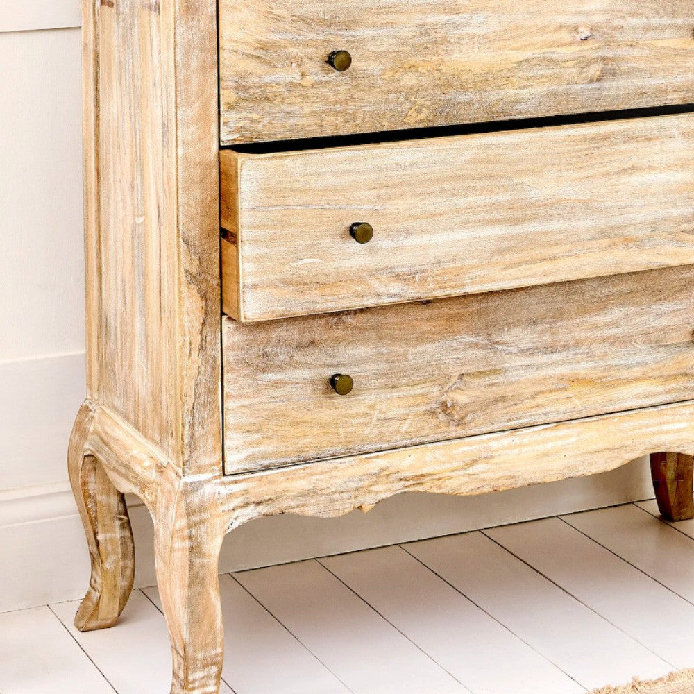 Jeba Wooden Antique Distress Chest of Drawers (Antique White Distress)