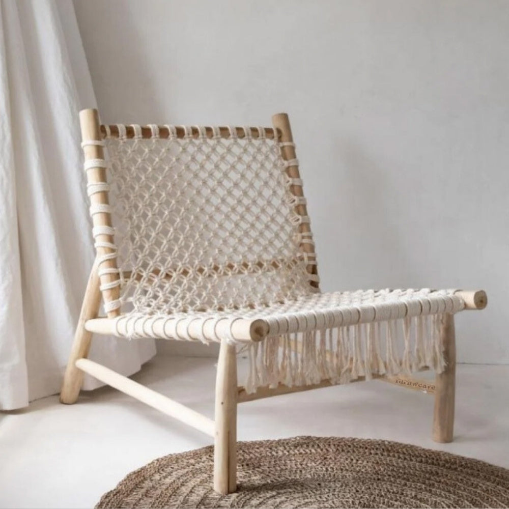 Maki Handwoven Rope Chair (Off White)