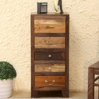 Eight Solid Wood Chest of Drawers with 5 Drawers (Walnut)