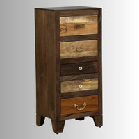 Eight Solid Wood Chest of Drawers with 5 Drawers (Walnut)