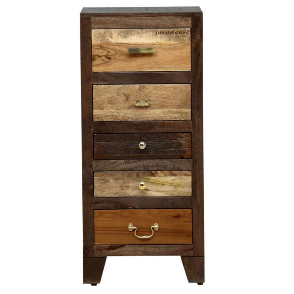 Eight Solid Wood Chest of Drawers with 5 Drawers (Walnut)