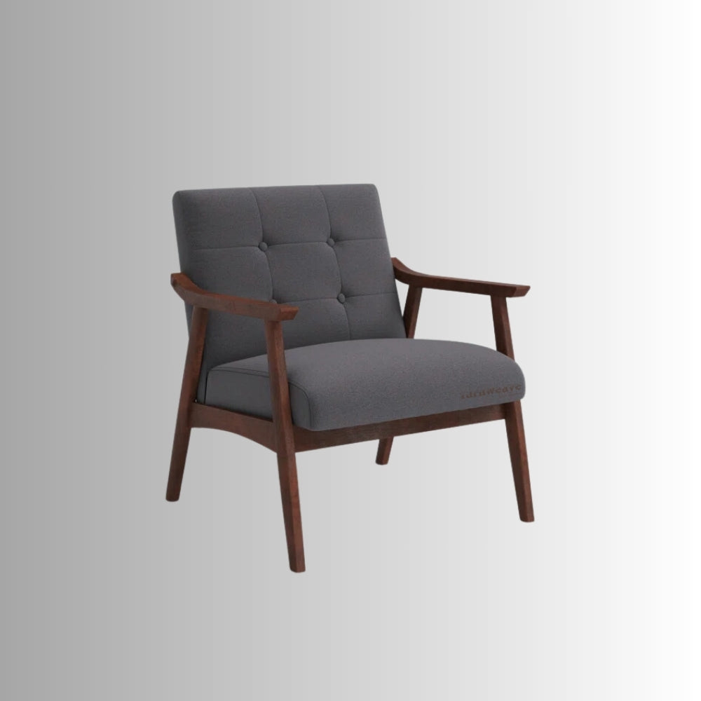 Pearl Wooden Upholstered Arm Chair (Teak)