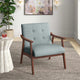 Pearl Wooden Upholstered Arm Chair (Gray Blue)