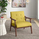 Pearl Wooden Upholstered Arm Chair (Yellow)