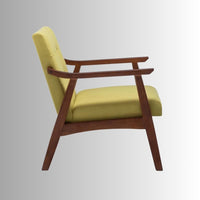 Pearl Wooden Upholstered Arm Chair Set of Two(Yellow)