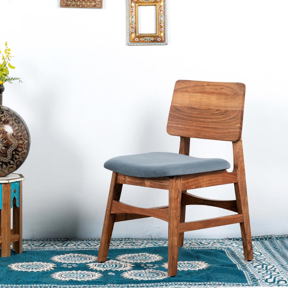 Kifia Wooden Dining Chair with Upholstery | Buy Wooden Dining Chairs Online | Buy Wooden Dining Furniture Online | Furnweave | Solid Wood Furniture Online