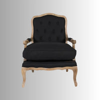 Quri Wooden Carved Arm Chair One Seater Sofa (Black)