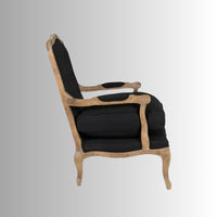 Quri Wooden Carved Arm Chair One Seater Sofa (Black)