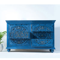 Kai Wooden Chest of Drawers (Dark Blue)