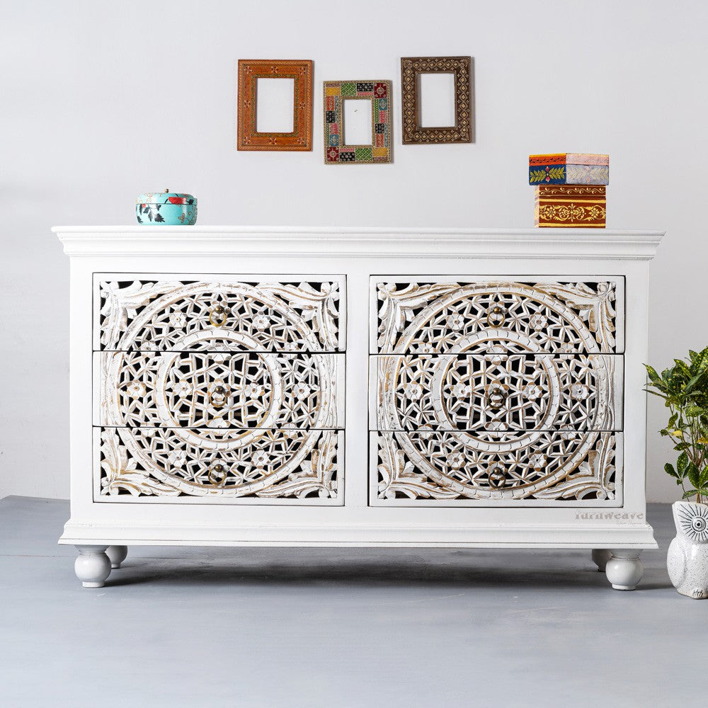 Kai Wooden Chest of Drawers (White Distress)