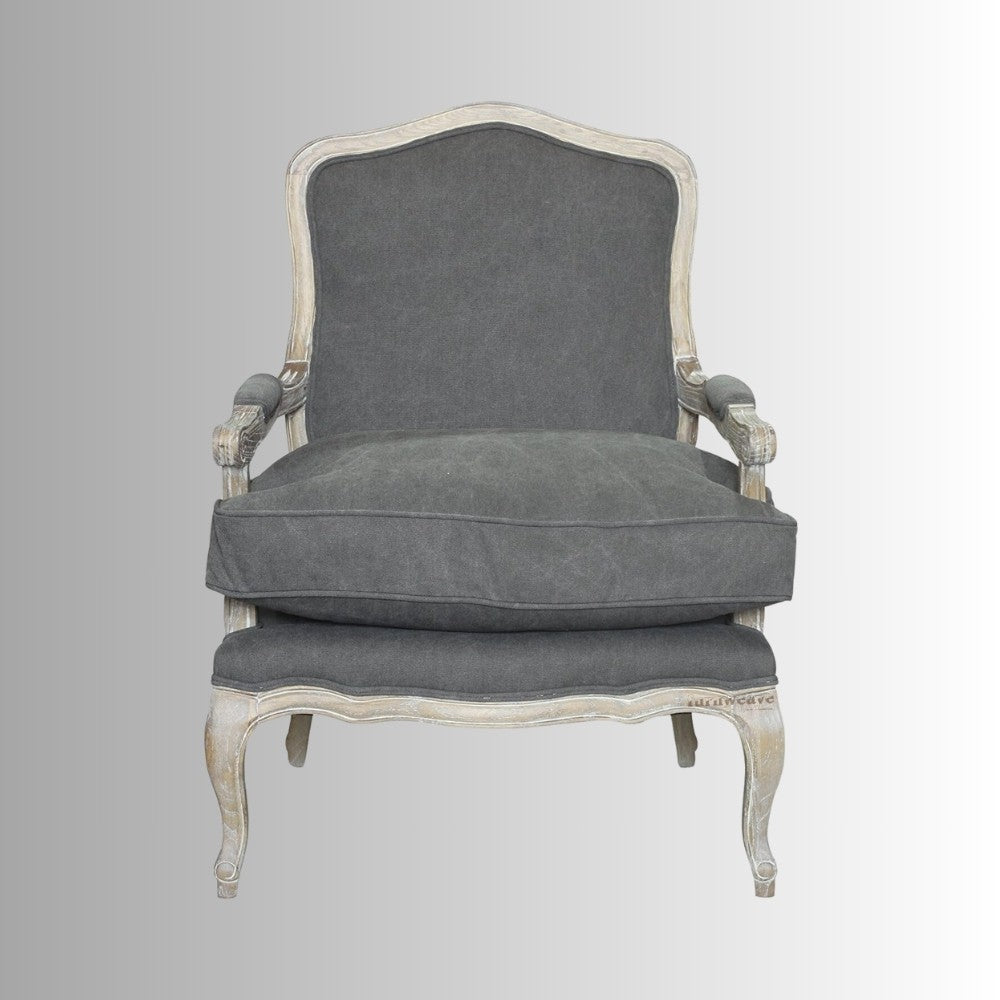 Sukre Wooden Designer Arm Chair (Dark Grey)