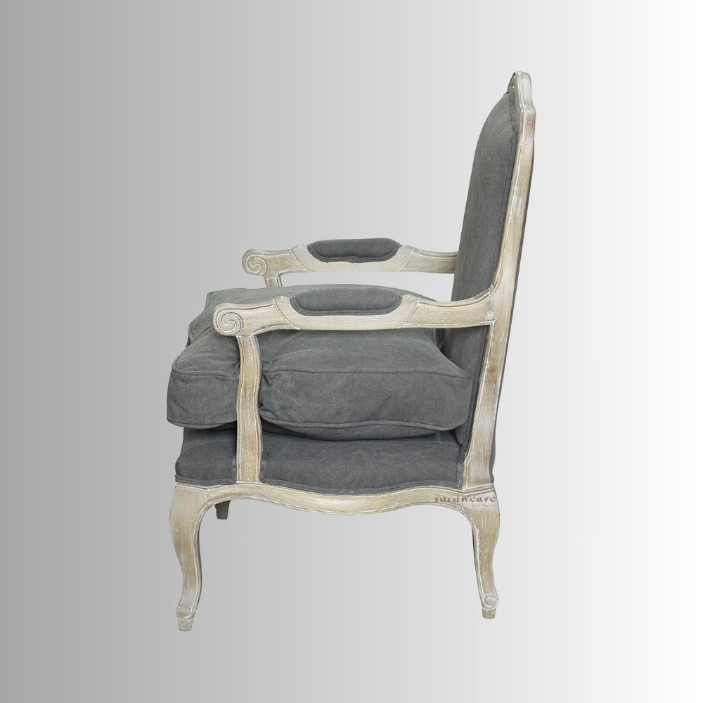 Sukre Wooden Designer Arm Chair (Dark Grey)