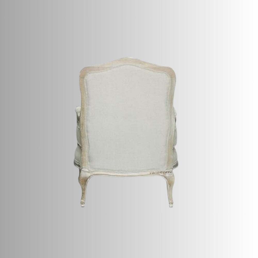 Sukre Wooden Designer Arm Chair (White Distress)