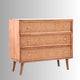 Tihsa Wooden Rattan Chest of Drawer (Light Brown)