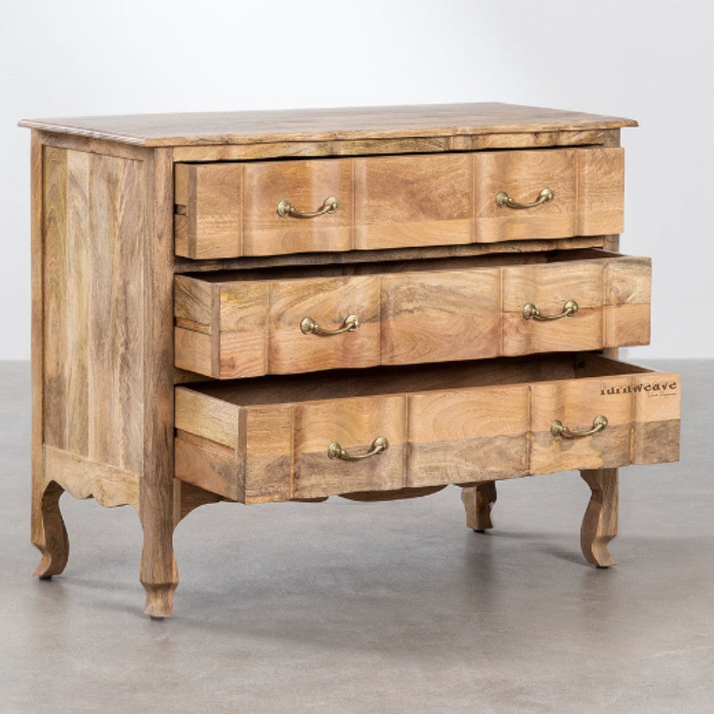 Aada Solid Wood Chest of Drawers Cabinet (Natural)