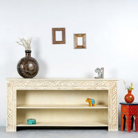 Vive Wooden Console Table (White Distress)