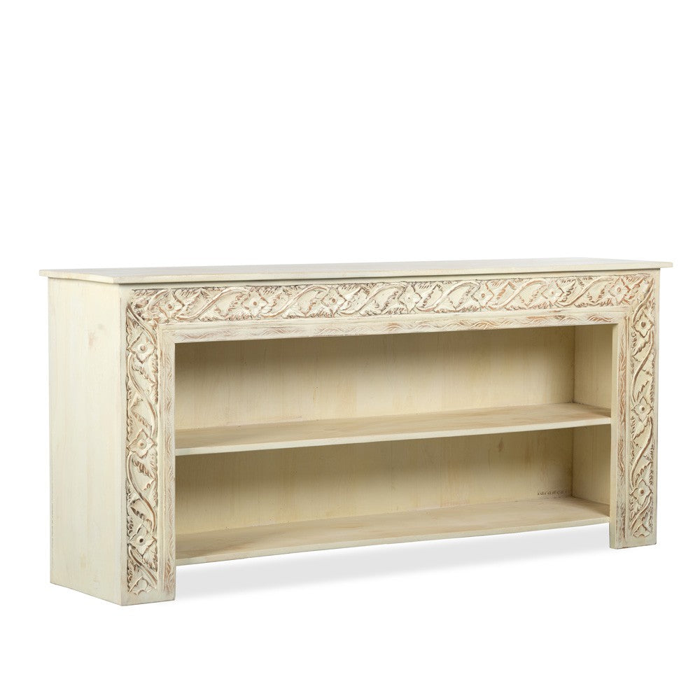 Vive Wooden Console Table (White Distress)