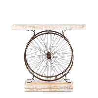 Cycle Wooden Entryway Console Table Industrial (White Distress)