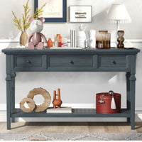 Heaven Wooden Console Foyer Table (Navy Blue)