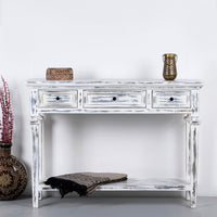 Heaven Wooden Console Foyer Table (White Cemented)