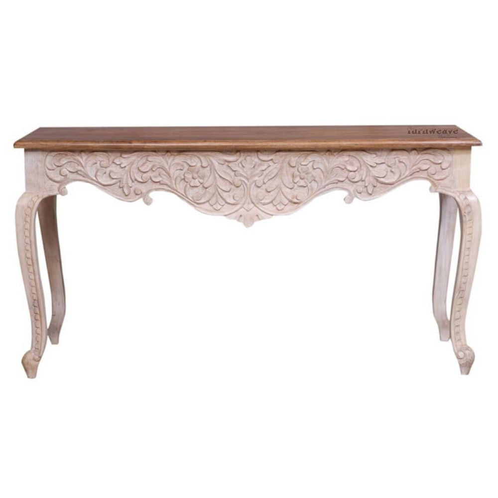 Tevian Wooden Console Foyer Table (Light Pink Distress)