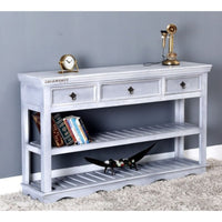 Sendh Wooden Console Table with Drawers (Light Grey)