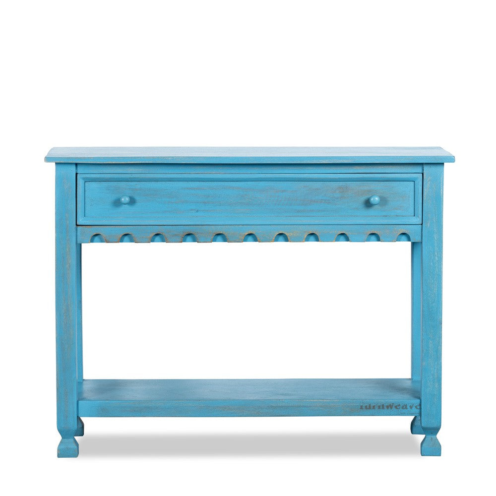 Krien Wooden Console Entryway Table (Blue Distress)