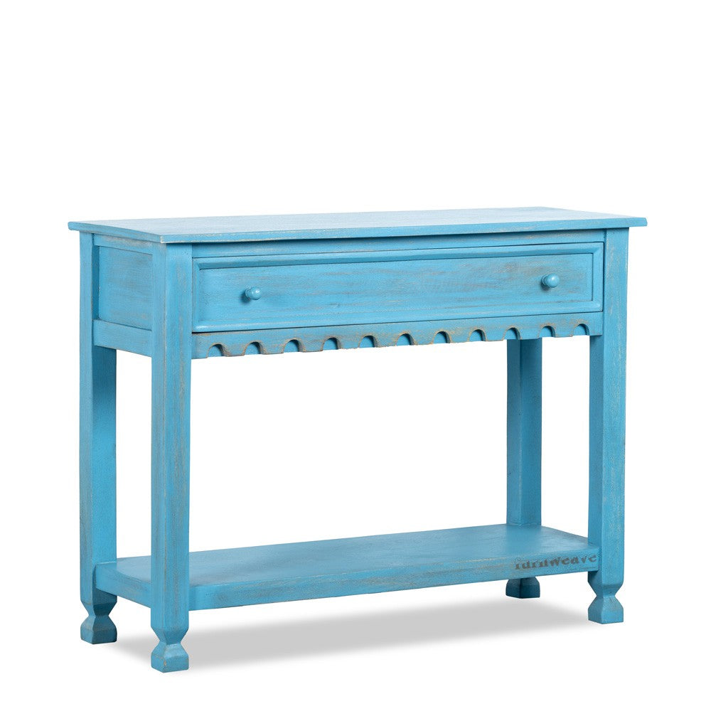 Krien Wooden Console Entryway Table (Blue Distress)