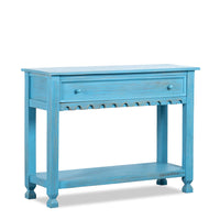 Krien Wooden Console Entryway Table (Blue Distress)