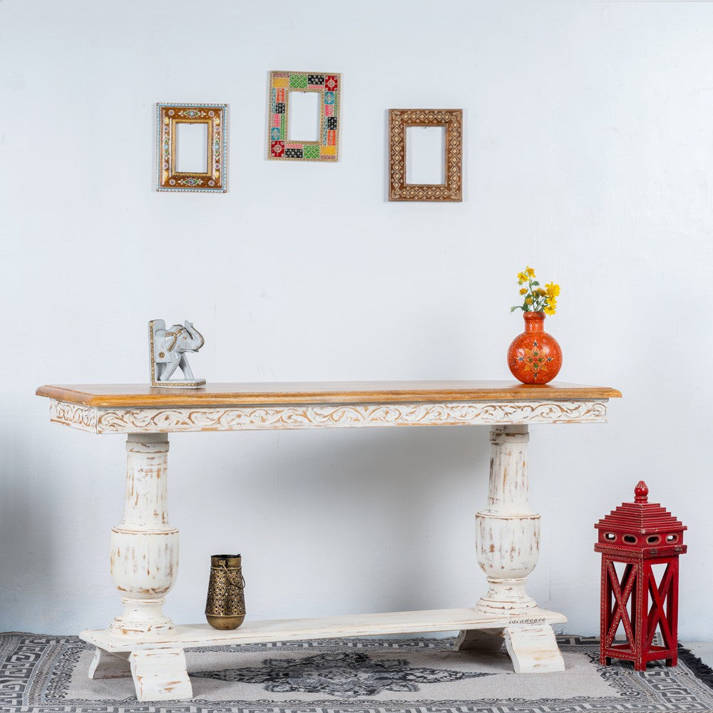 Wakte Wooden Entryway Table (White Distress)