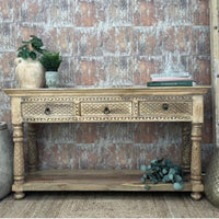 Rade Wooden Console Table (Natural Finish)