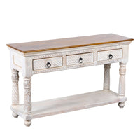 Rade Wooden Console Table (White Distress)