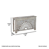 Jakea Wooden Carved Entryway Console Table (Antique White)