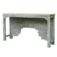 Calian Wooden Carved Console Table (Grey Distress)