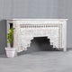 Calian Wooden Carved Console Table (White Distress)