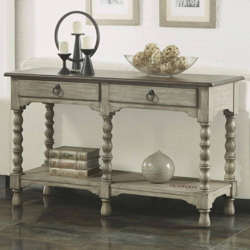 Yuva Wooden Entryway Console Table (Grey)