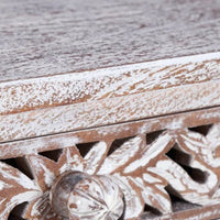 Kover Wooden Carved Foyer Table (White Distress)