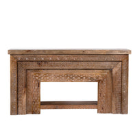 Ensti Wooden Carved Rustic Console Foyer Table